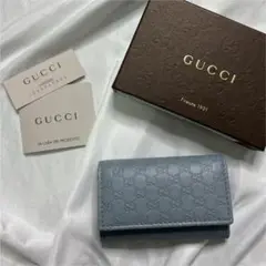 【極美品】GUCCI グッチ キーケース 6連 GGシマ 柄 くすみカラー