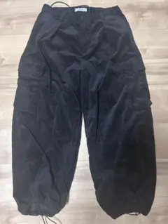 RAGEBLUE コーデュロイ ワイドカーゴパンツ（黒）