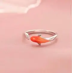 【新品未使用品】ラスト１点❗️リング　指輪　鯉　コイ　魚　川　アニマル　シンプル
