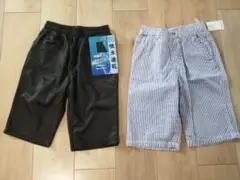 黒とストライプのハーフパンツ 140cm