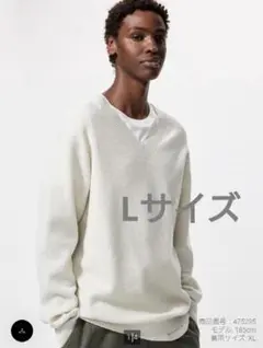 ワッフルVネックセーター ベージュ