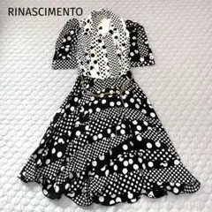RINASCIMENTO リナシメント　ワンピース　水玉　パフスリーブ　白黒