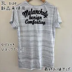 3Lサイズ 新品 Ｖネック 半袖 Tシャツ 大きい オーバーサイズ プラスサイズ