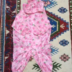いちご柄ピンクレインコート 90cm