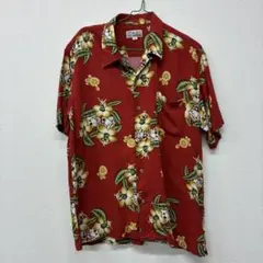 Tom Short 花柄 半袖アロハシャツ 赤　M ヤ2