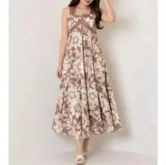 【即発送可能】mallorca back ribbon floral dress