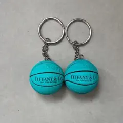 バスケットボールキーホルダー　ブルー　同種2個セット