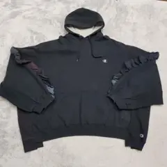 【未使用】discovered × champion 再構築パーカー　ブラック