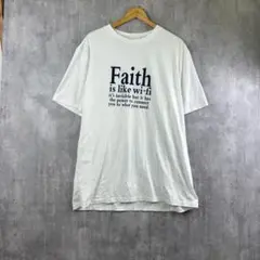 Faith Wi-Fi ロゴ入りTシャツ メッセージ/ホワイト