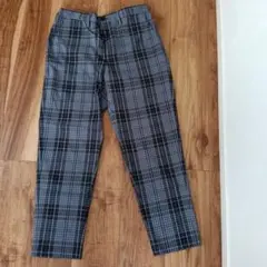 GUメンズチェックアンクルパンツ