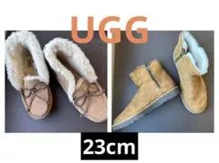 UGG/ブーツ 23cm/EU37 ベージュ.ブラウン 内ボア