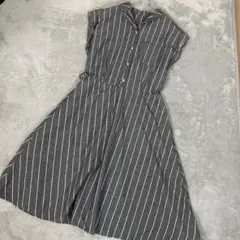 【THEEMPORIUM】ジエンポリウム ノースリーブロングワンピース ボーダー