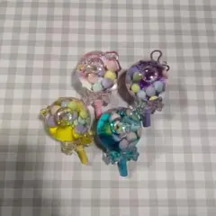 ゆらぷかポップキャンディ パープル ブルー 4点セット オイルチャーム