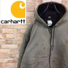 【カーハート】Carhartt アクティブパーカー ダック地 革ロゴ USA製