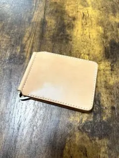 マネークリップ　財布　ヌメ革　ハンドメイド　レザークラフト　栃木レザー