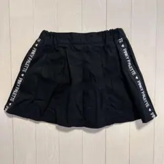 キッズ　スカート　サイド　ロゴ　黒　ブラック　130