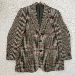 DAKS チェック柄テーラードジャケット ブラウン グリーン 96 ビジネス