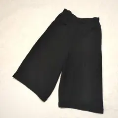 レリアン　ツータックワイド ハーフパンツ　9号　黒　スラックス　丈短め