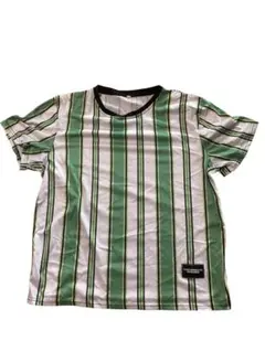 緑と白のストライプ Tシャツ