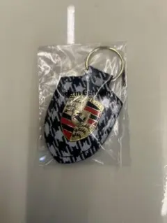 レア porsche ポルシェ 純正 キーホルダー キータグ クレスト　千鳥格子 レア porsche ポルシェ 純正 キーホルダー キータグ クレスト