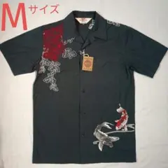 << 新品未使用品 >> 花旅楽団 鯉と菊 総刺繍 半袖 シャツ M サイズ