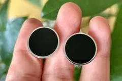 年末セール⚠️メンズ ブラックオニキスカフス