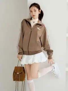 SNIDEL - 新品Ｓ】スナイデル×アディダス コラボ　トラックジャケットトップ 茶モカブラウン 新品M】スナイデル×アディダス コラボ トラックジャケットトップ