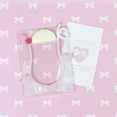 ♣︎98 レジンデコ トレカケース ピンク 白 クリームソーダ リボン