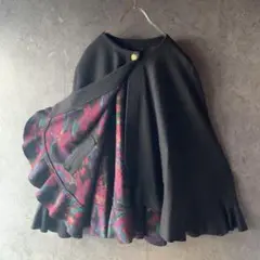 【入手困難】90s vintage ポンチョ コート 総柄 アート レトロ 古着