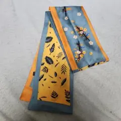 スリムスカーフ　花柄　葉柄