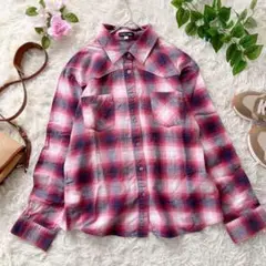 Livre claire チェックシャツ レッドネイビー コットン 秋冬 羽織り
