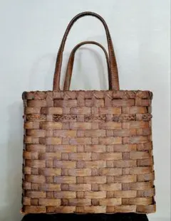 バッグ　かご　ハンドメイド　クラフト　ブラウン