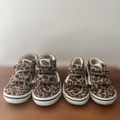 Vans ヒョウ柄 ベルクロ キッズシューズ　18cm