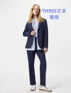ユニクロ　感動スリムパンツ　Sサイズ　ネイビー（丈補正済）