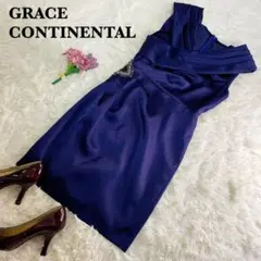 GRACE CONTINENTAL ビジュー付きu0026クロス デザインドレス フリー