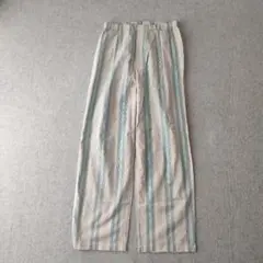 unknown パジャマパンツ ストライプ ベージュ ブルー　a