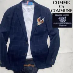 COMME CA COMMUNE クリーニング済み美品　S位　紺　チェック柄