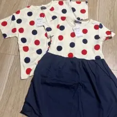 Moujonjon お揃い　半袖ワンピース110cm 半袖Tシャツ120cm