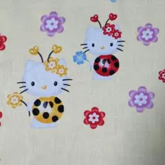 #14 てんとう虫ハローキティ総柄プリント生地イエローカラー