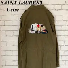 【SAINT LAURENT】新品未使用!! バックロゴ ミリタリージャケット