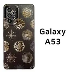 Galaxy A53 5G 黒 カバー サークル模様 北欧風