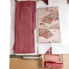 色無地 袋帯 長襦袢 帯揚げ帯締めセット 正絹 着物セット 和装セット シルク