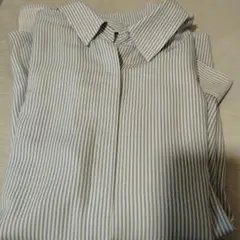 UNIQLO 長袖シャツ XL 青と白ストライプ