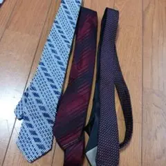 ネクタイ 3本セット 青白・赤黒・黒赤