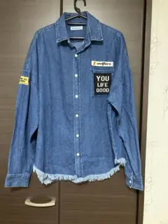 BROWN'Y デニムシャツ フリンジ裾Ｆ