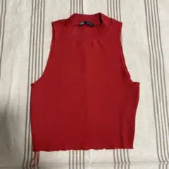 ZARA ノースリーブトップス Sサイズ レッド