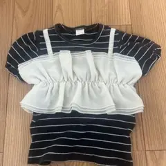 ストライプフリルトップス 80