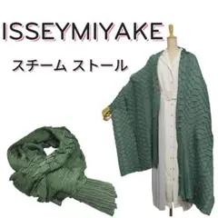 ほぼ未使用　ISSEY MIYAKE スチーム ストレッチ　ストール　グリーン