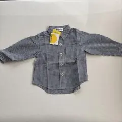 Moujonjon チェック柄長袖シャツ 90