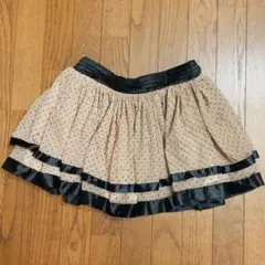TRALALA トゥララ ベージュ ブラック ドット柄 ミニスカート